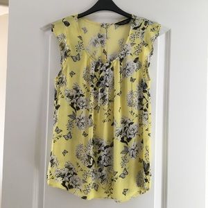 Yellow Floral Butterfly Summer Top